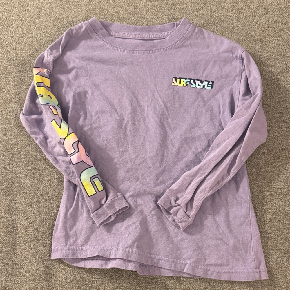 5/$15- Surf Style Kids Lavender Long Sleeve Tee